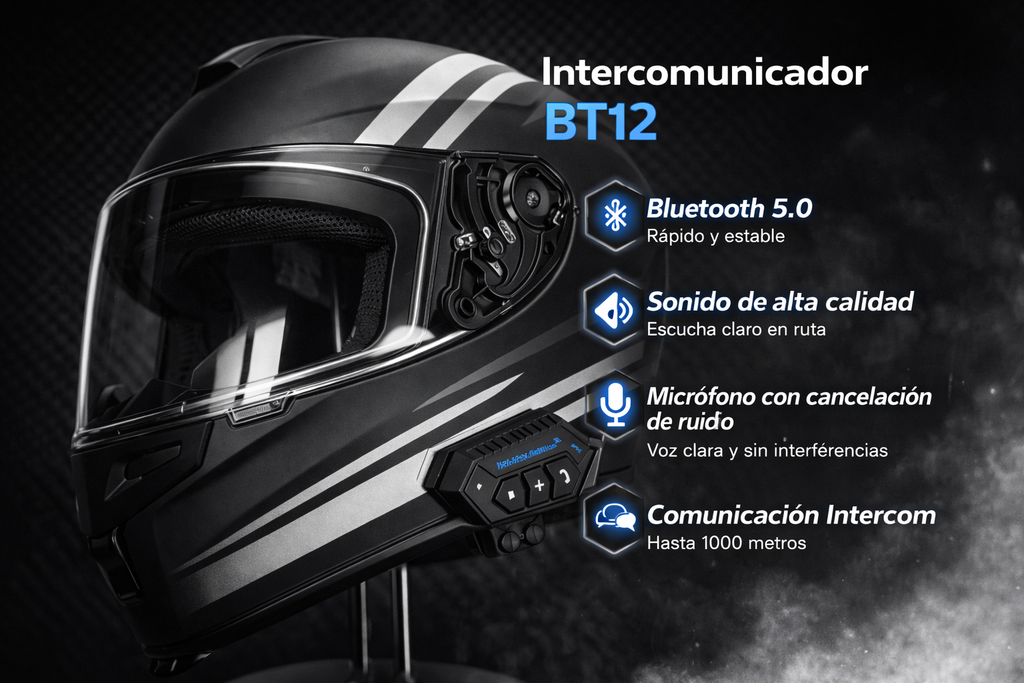 Intercomunicador BT12 tú para casco